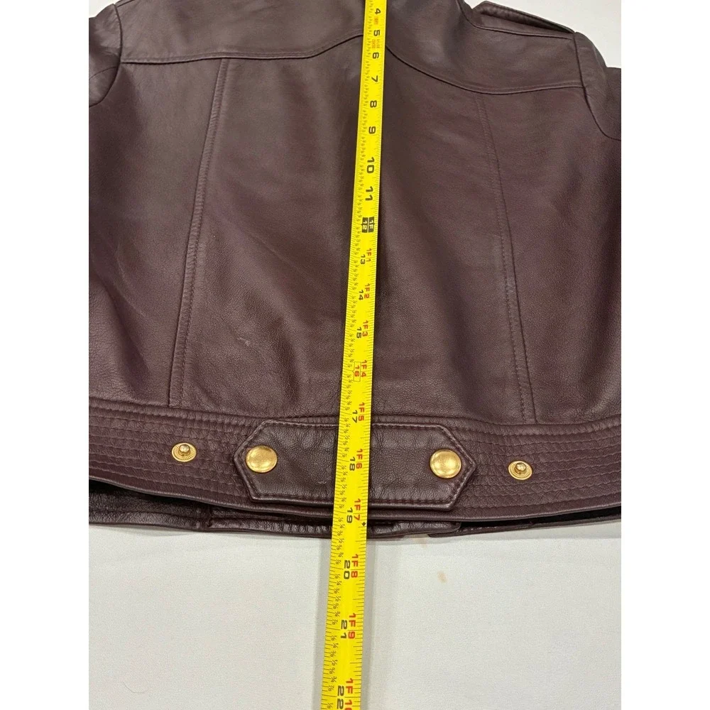 Truth and Pride Burgundy Leather Moto Jacket Womens Medium Asymetrical Zip Lined